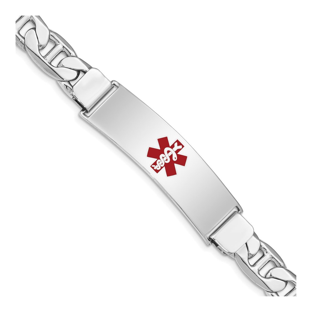 Sterling Silver Medical ID Anchor Bracelet