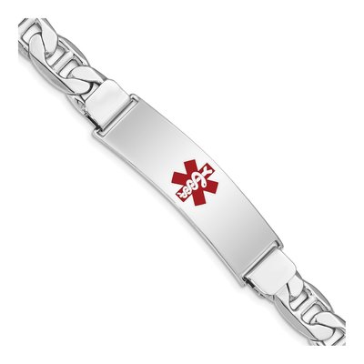 Sterling Silver Medical ID Anchor Bracelet