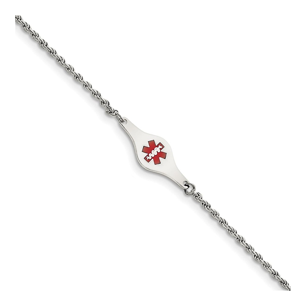 Sterling Silver Medical ID Rope Bracelet