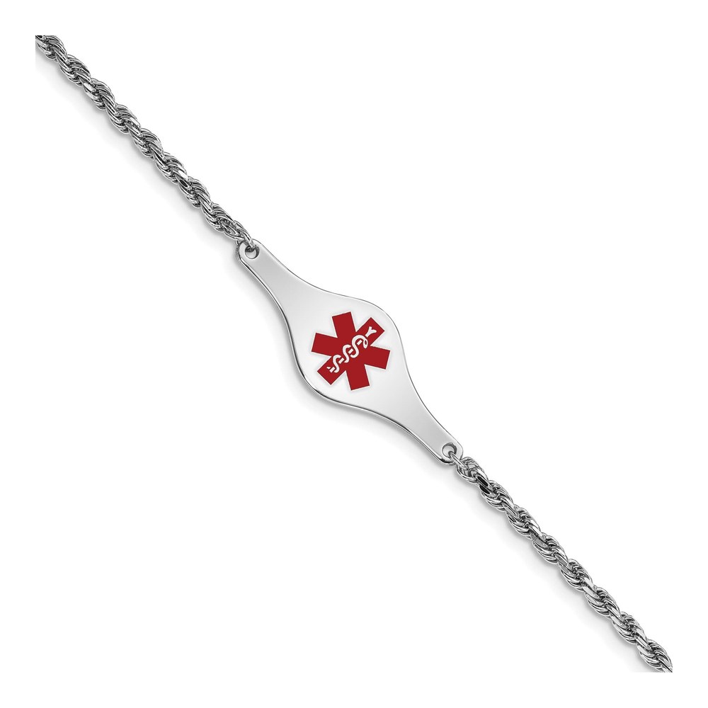 Sterling Silver Medical ID Rope Bracelet