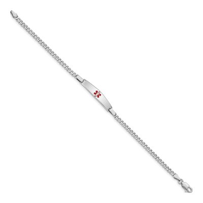 Sterling Silver Medical ID Curb Bracelet – view 2