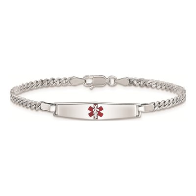 Sterling Silver Medical ID Curb Bracelet – view 3