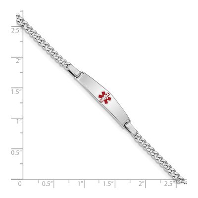 Sterling Silver Medical ID Curb Bracelet – view 4