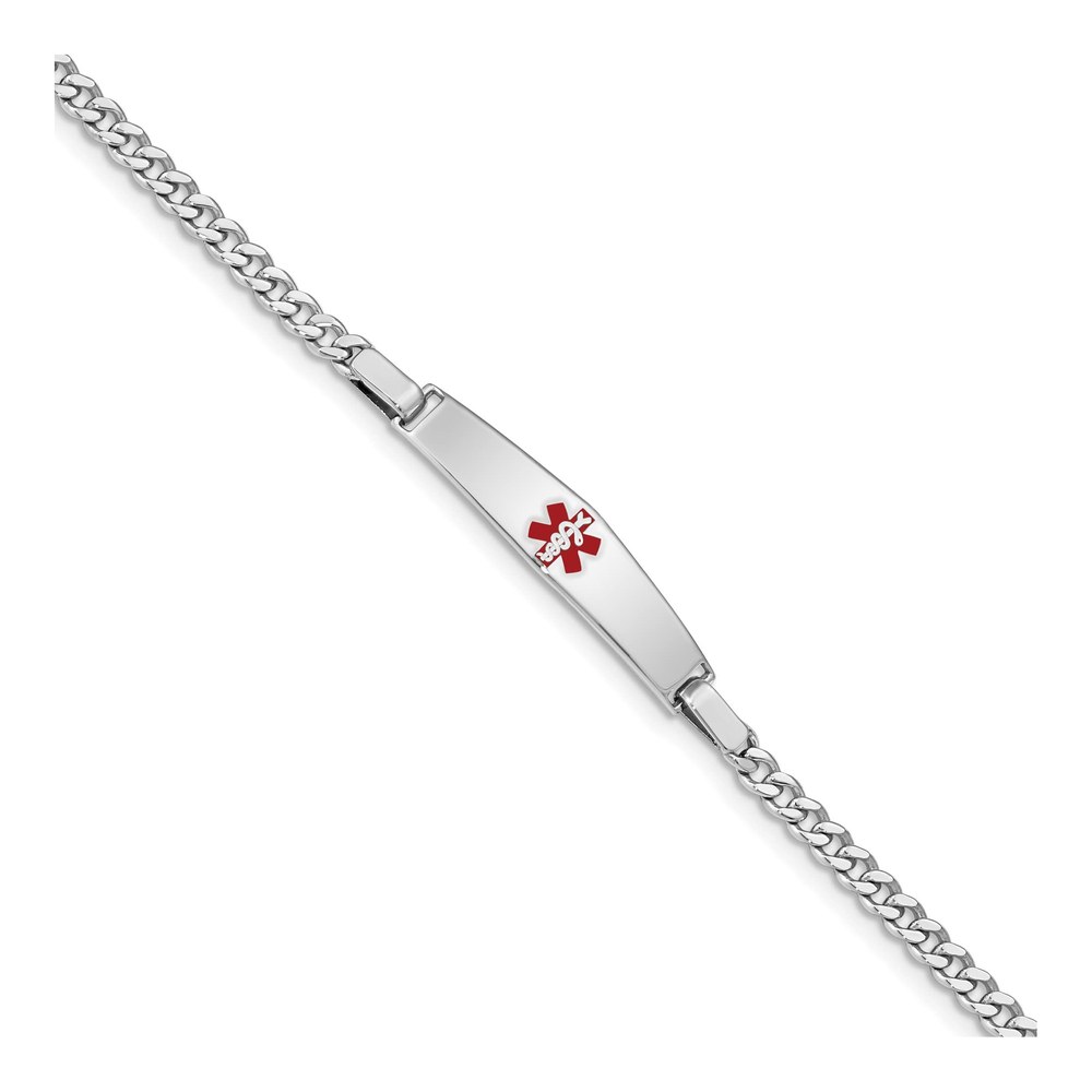 Sterling Silver Medical ID Curb Bracelet, Engravable