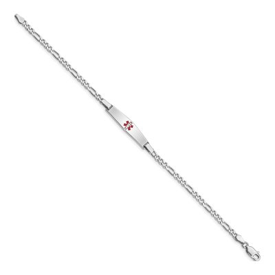 Sterling Silver Medical ID Figaro Bracelet – view 2