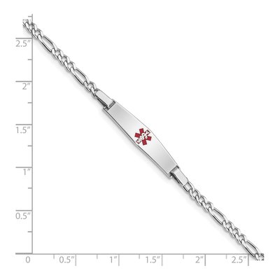 Sterling Silver Medical ID Figaro Bracelet – view 3