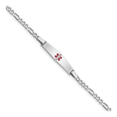 Sterling Silver Medical ID Figaro Bracelet