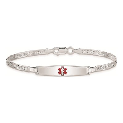 Sterling Silver Medical ID Anchor Bracelet – view 5