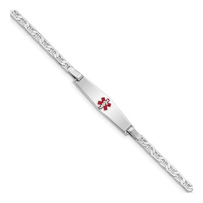 Sterling Silver Medical ID Anchor Bracelet