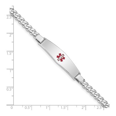Sterling Silver Medical ID Curb Bracelet – view 4