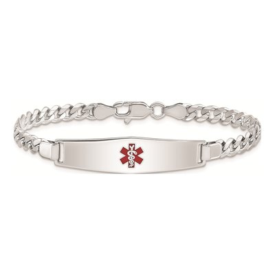 Sterling Silver Medical ID Curb Bracelet – view 5