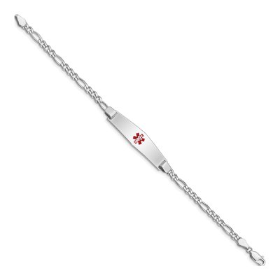 Sterling Silver Medical ID Figaro Bracelet – view 3