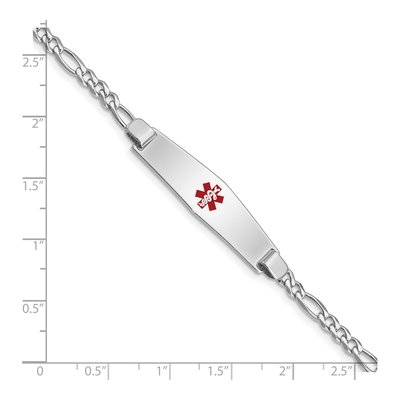 Sterling Silver Medical ID Figaro Bracelet – view 4