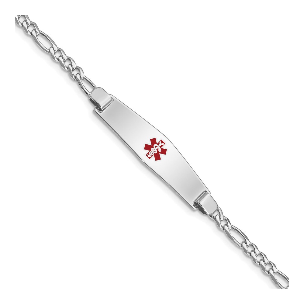 Sterling Silver Medical ID Figaro Bracelet