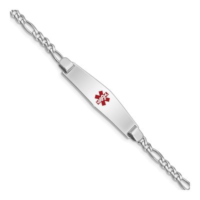 Sterling Silver Medical ID Figaro Bracelet