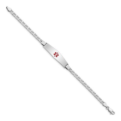 Sterling Silver Medical ID Anchor Bracelet – view 3