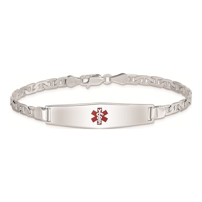 Sterling Silver Medical ID Anchor Bracelet – view 4