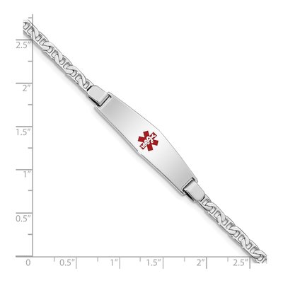 Sterling Silver Medical ID Anchor Bracelet – view 5