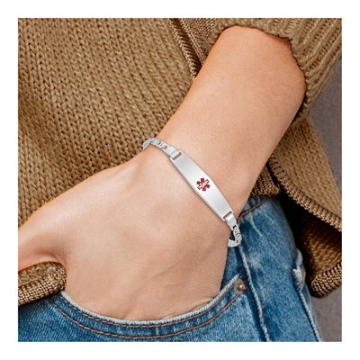 Sterling Silver Medical ID Anchor Bracelet – view 6