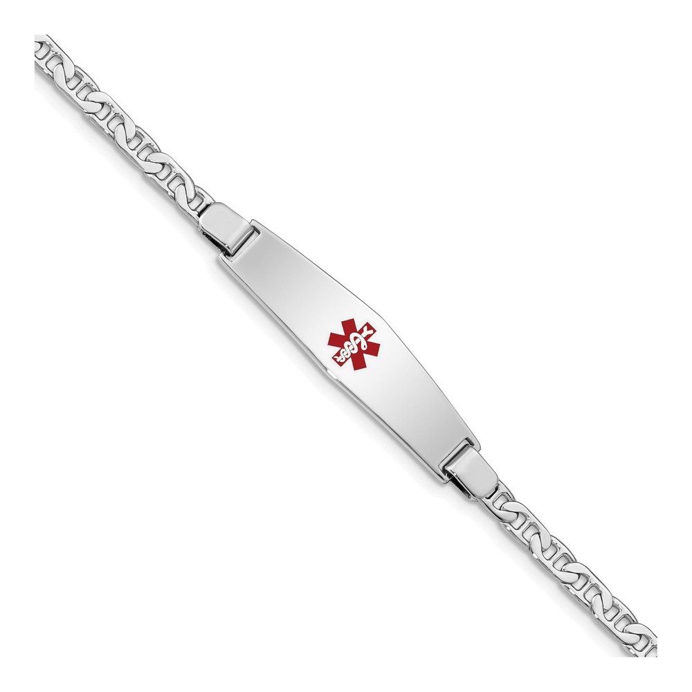 Sterling Silver Medical ID Anchor Bracelet