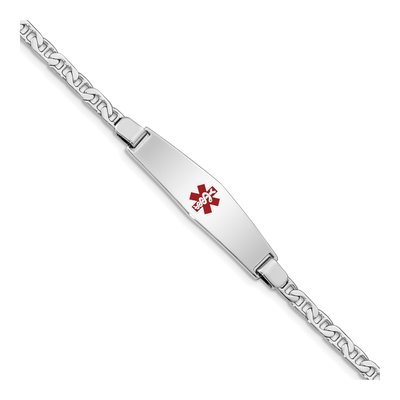 Sterling Silver Medical ID Anchor Bracelet