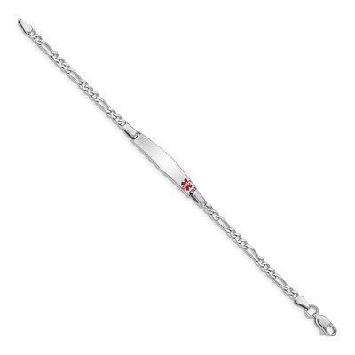 Sterling Silver Kids' Figaro Medical ID Bracelet – view 3