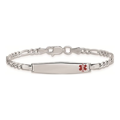Sterling Silver Kids' Figaro Medical ID Bracelet – view 4