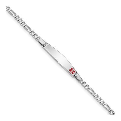 Sterling Silver Kids' Figaro Medical ID Bracelet