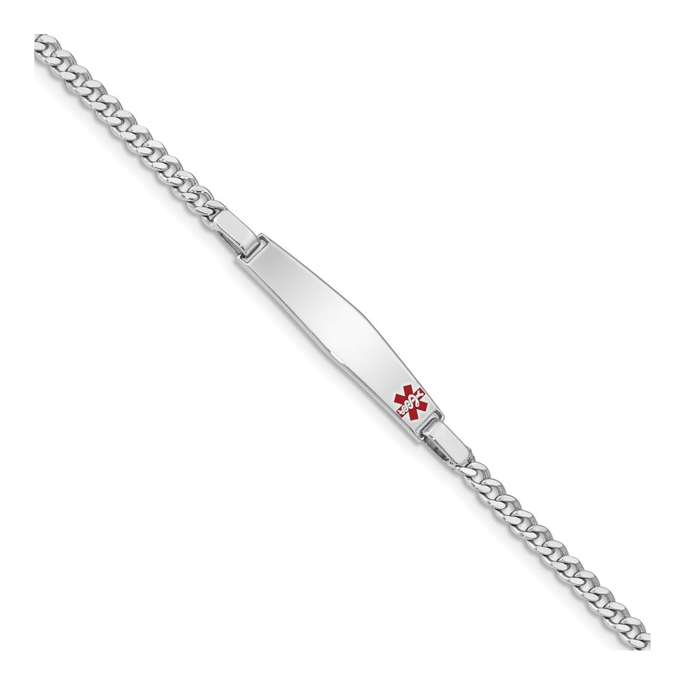 Kids' Sterling Silver Medical ID Bracelet, Curb Link