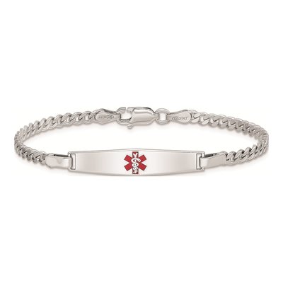 Sterling Silver Kids' Medical ID Curb Bracelet – view 3