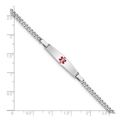 Sterling Silver Kids' Medical ID Curb Bracelet – view 4