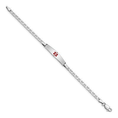 Sterling Silver Kids' Medical ID Anchor Bracelet – view 2