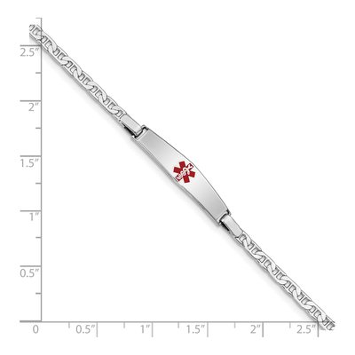 Sterling Silver Kids' Medical ID Anchor Bracelet – view 4