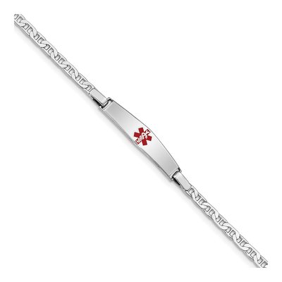 Sterling Silver Kids' Medical ID Anchor Bracelet