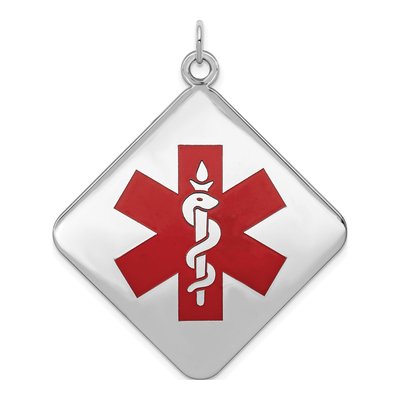 Sterling Silver Medical ID Pendant