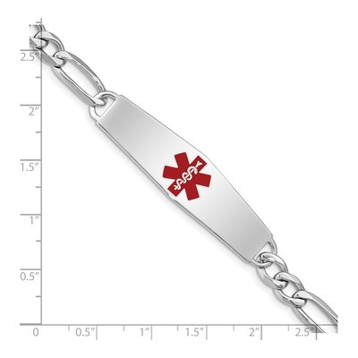 Sterling Silver Medical ID Figaro Bracelet – view 4
