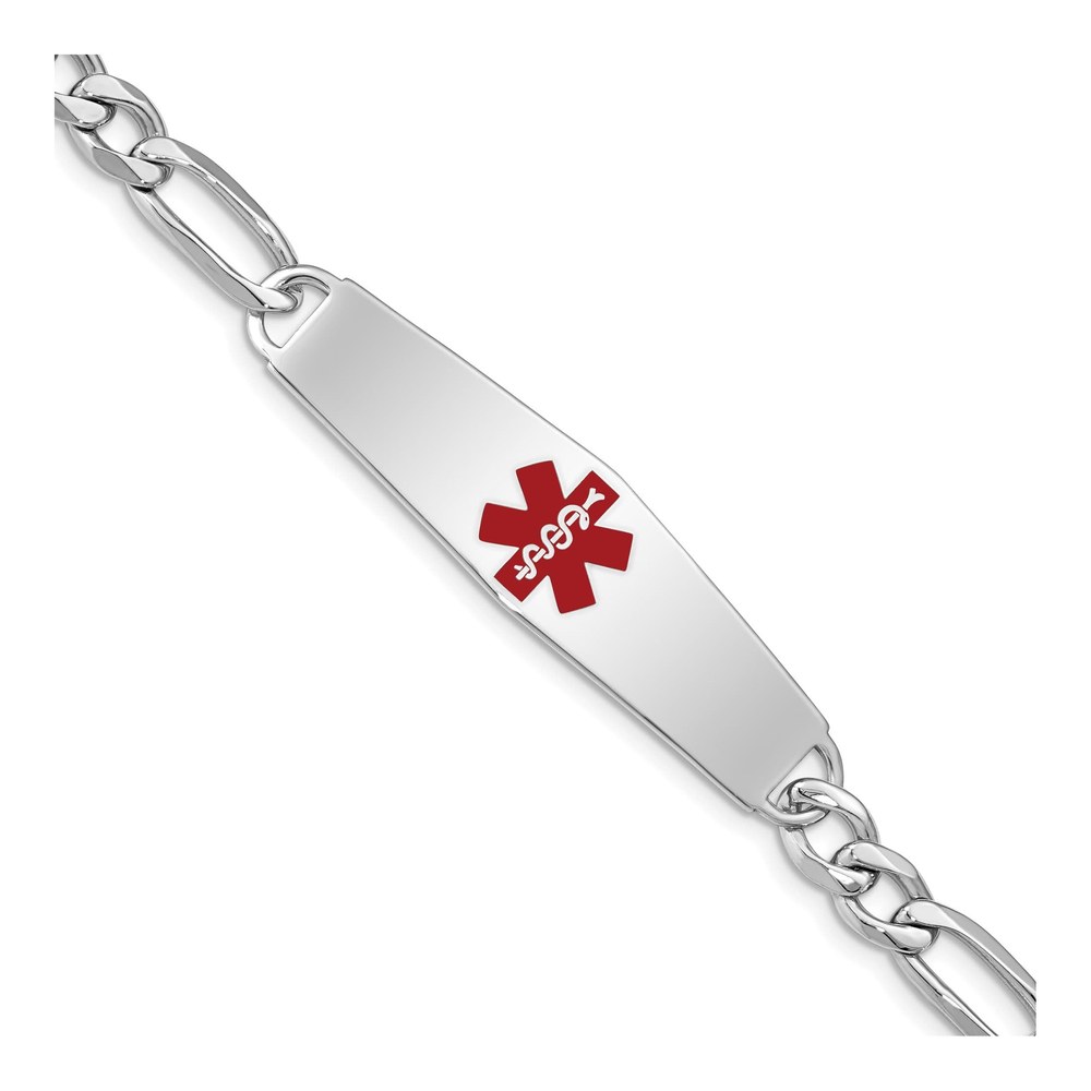 Sterling Silver Medical ID Figaro Bracelet