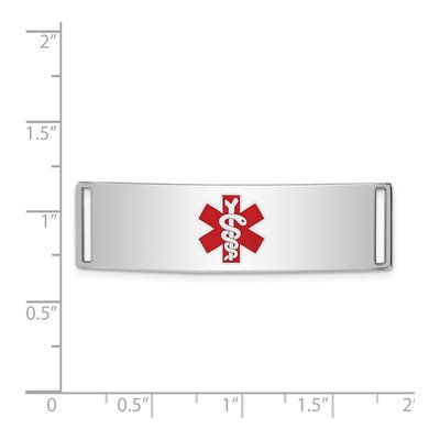 Sterling Silver Medical ID Plate Bracelet – view 2
