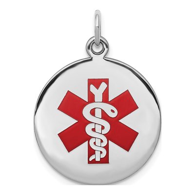 Sterling Silver Medical ID Pendant