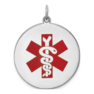 Sterling Silver Medical ID Pendant