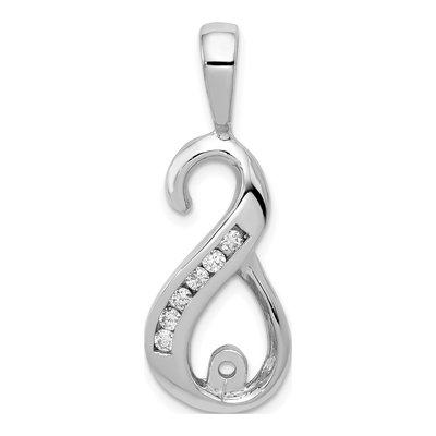 14K White Gold 1/6 ct tw Diamond Slide Pendant – view 4