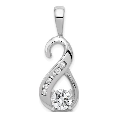 14K White Gold 1/6 ct tw Diamond Slide Pendant