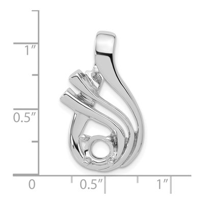 14K White Gold Fancy Slide Slide Mounting – view 5