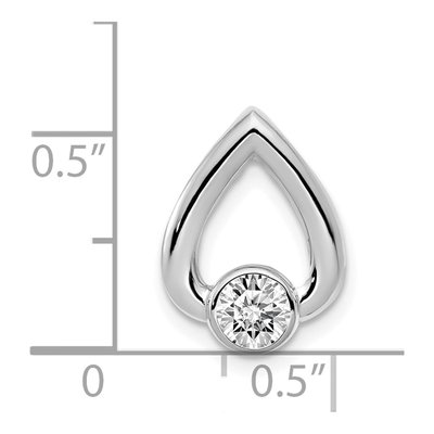 14K White Gold Teardrop Slide Pendant – view 4