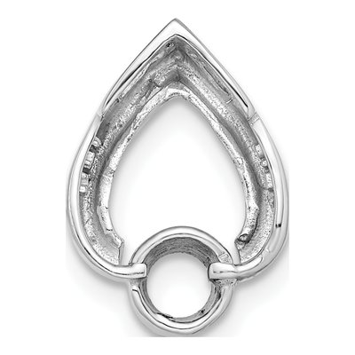 14K White Gold Teardrop Slide Pendant – view 5