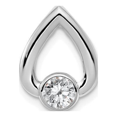 14K White Gold Teardrop Slide Pendant