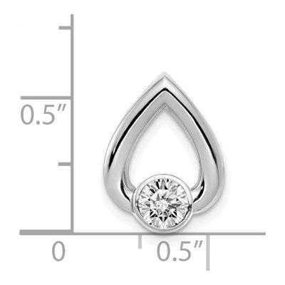14K White Gold Teardrop Slide Pendant – view 3