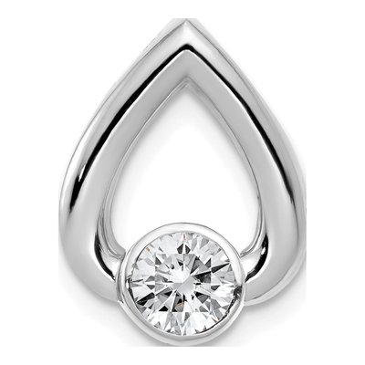 14K White Gold Teardrop Slide Pendant