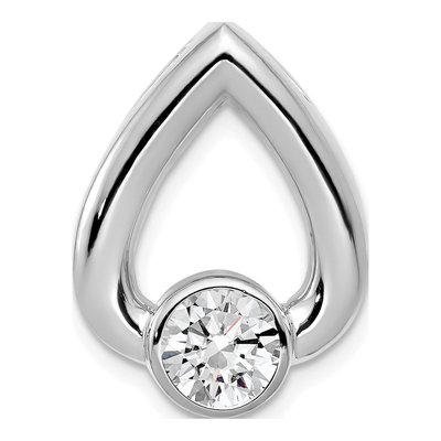 14K White Gold Teardrop for Slide Pendant