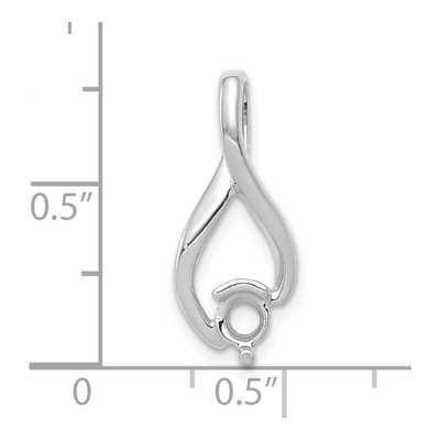 14K White Gold Fancy Diamond Mtg Slide Pendant – view 4